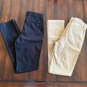 Boys Slim Chino Pants - Black and Khaki